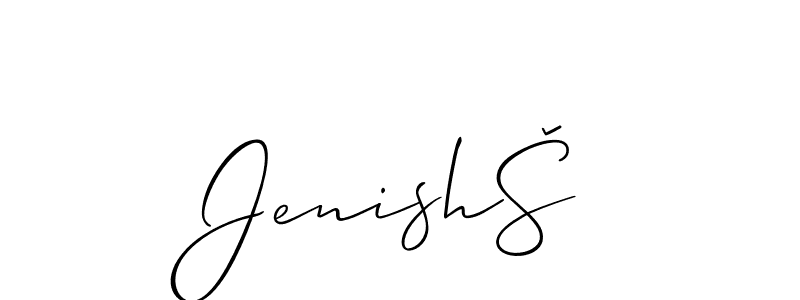 Use a signature maker to create a handwritten signature online. With this signature software, you can design (Allison_Script) your own signature for name JenishŠ. JenishŠ signature style 2 images and pictures png