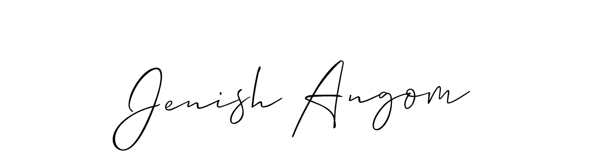See photos of Jenish Angom official signature by Spectra . Check more albums & portfolios. Read reviews & check more about Allison_Script font. Jenish Angom signature style 2 images and pictures png