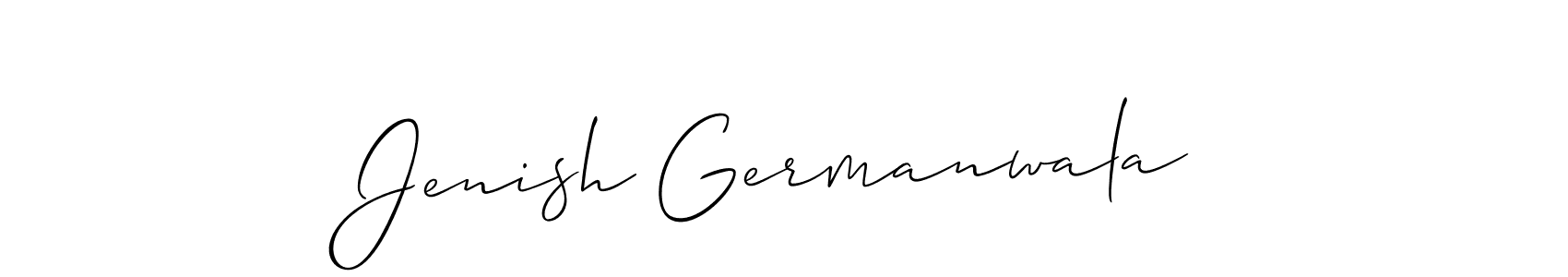 Jenish Germanwala stylish signature style. Best Handwritten Sign (Allison_Script) for my name. Handwritten Signature Collection Ideas for my name Jenish Germanwala. Jenish Germanwala signature style 2 images and pictures png