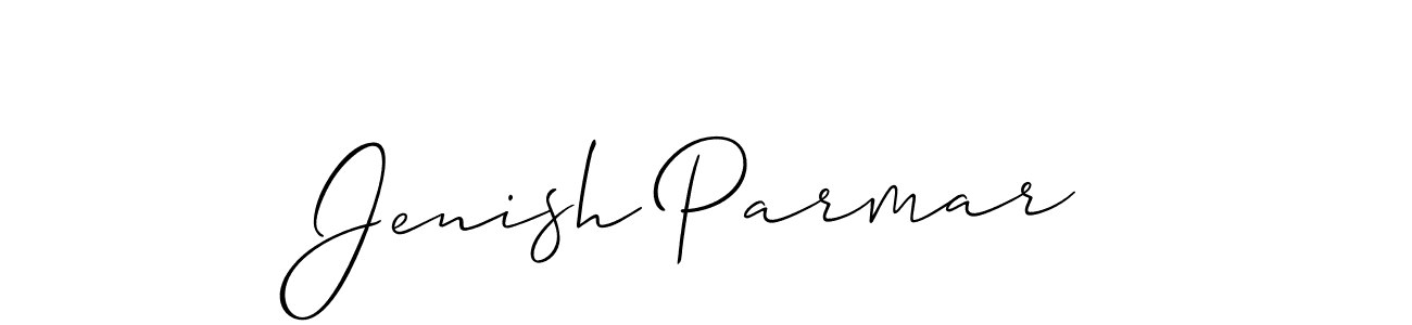 Design your own signature with our free online signature maker. With this signature software, you can create a handwritten (Allison_Script) signature for name Jenish Parmar. Jenish Parmar signature style 2 images and pictures png