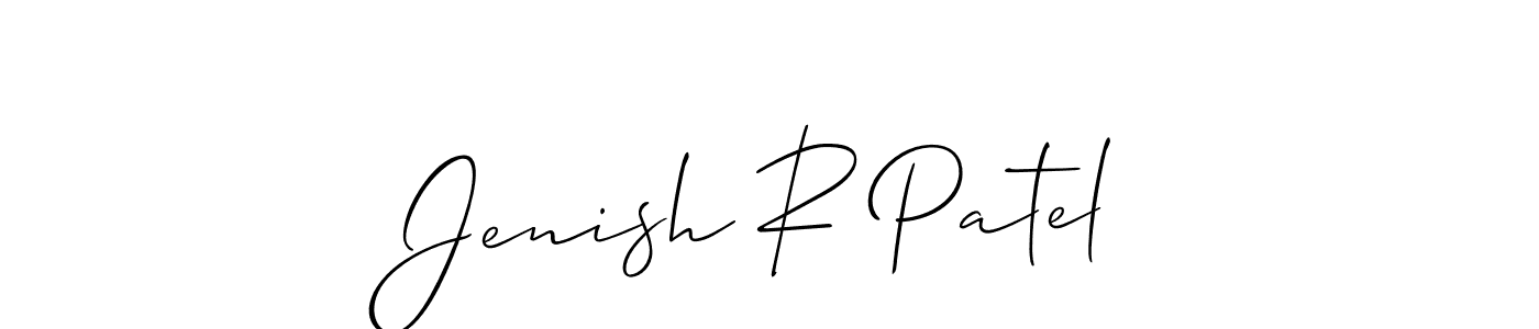 It looks lik you need a new signature style for name Jenish R Patel. Design unique handwritten (Allison_Script) signature with our free signature maker in just a few clicks. Jenish R Patel signature style 2 images and pictures png