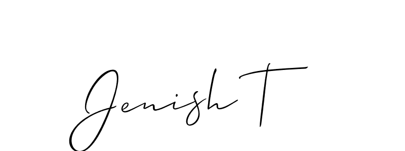 Use a signature maker to create a handwritten signature online. With this signature software, you can design (Allison_Script) your own signature for name Jenish T. Jenish T signature style 2 images and pictures png