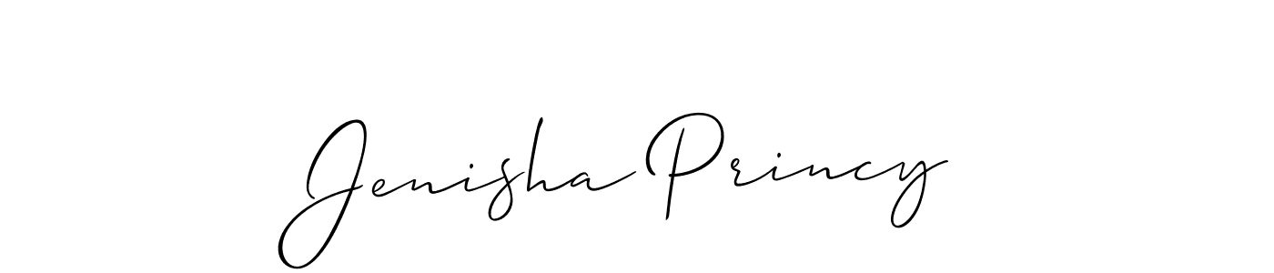 Use a signature maker to create a handwritten signature online. With this signature software, you can design (Allison_Script) your own signature for name Jenisha Princy. Jenisha Princy signature style 2 images and pictures png