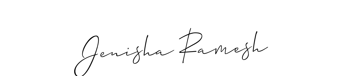 Design your own signature with our free online signature maker. With this signature software, you can create a handwritten (Allison_Script) signature for name Jenisha Ramesh. Jenisha Ramesh signature style 2 images and pictures png