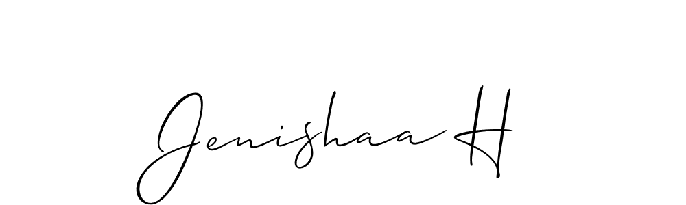 Create a beautiful signature design for name Jenishaa H. With this signature (Allison_Script) fonts, you can make a handwritten signature for free. Jenishaa H signature style 2 images and pictures png