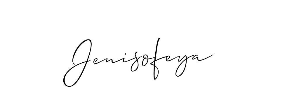 Also You can easily find your signature by using the search form. We will create Jenisofeya name handwritten signature images for you free of cost using Allison_Script sign style. Jenisofeya signature style 2 images and pictures png