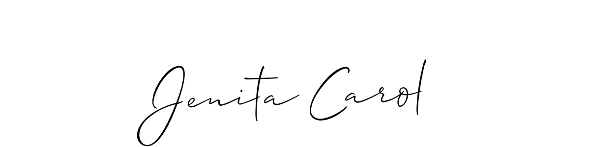 How to Draw Jenita Carol signature style? Allison_Script is a latest design signature styles for name Jenita Carol. Jenita Carol signature style 2 images and pictures png