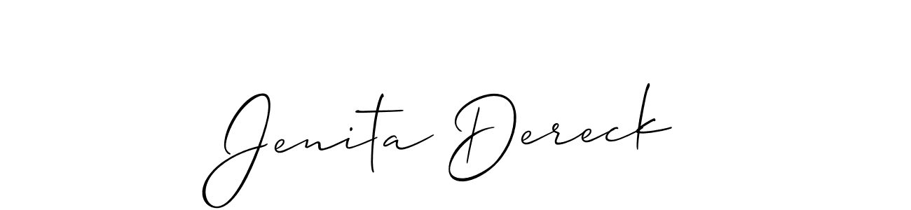 Use a signature maker to create a handwritten signature online. With this signature software, you can design (Allison_Script) your own signature for name Jenita Dereck. Jenita Dereck signature style 2 images and pictures png