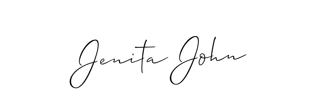 Use a signature maker to create a handwritten signature online. With this signature software, you can design (Allison_Script) your own signature for name Jenita John. Jenita John signature style 2 images and pictures png