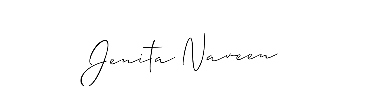 Create a beautiful signature design for name Jenita Naveen. With this signature (Allison_Script) fonts, you can make a handwritten signature for free. Jenita Naveen signature style 2 images and pictures png