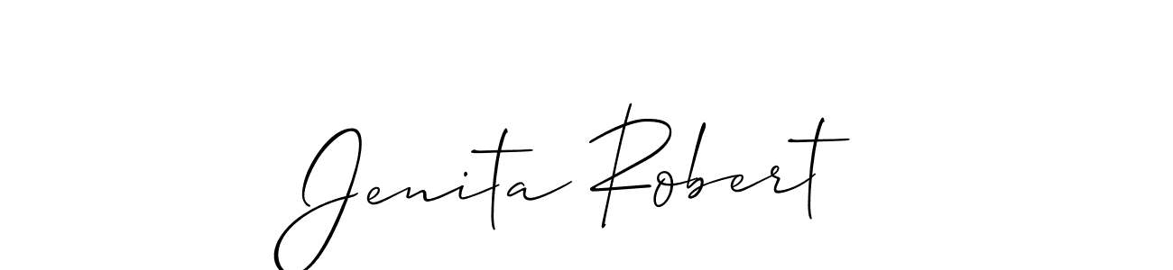 You should practise on your own different ways (Allison_Script) to write your name (Jenita Robert) in signature. don't let someone else do it for you. Jenita Robert signature style 2 images and pictures png