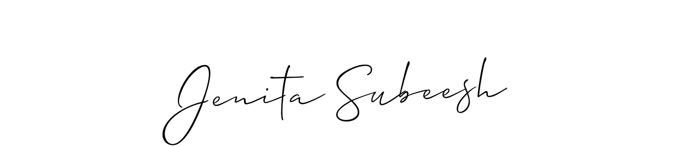 Make a beautiful signature design for name Jenita Subeesh. Use this online signature maker to create a handwritten signature for free. Jenita Subeesh signature style 2 images and pictures png
