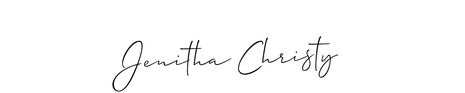 Use a signature maker to create a handwritten signature online. With this signature software, you can design (Allison_Script) your own signature for name Jenitha Christy. Jenitha Christy signature style 2 images and pictures png