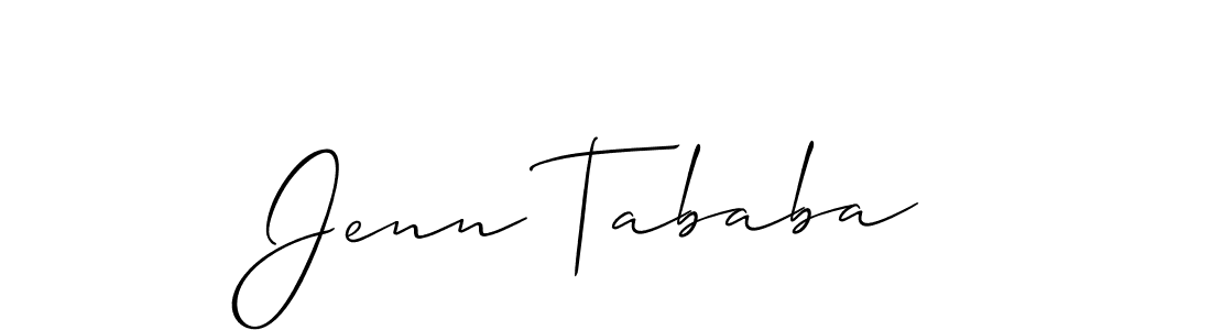 Create a beautiful signature design for name Jenn Tababa. With this signature (Allison_Script) fonts, you can make a handwritten signature for free. Jenn Tababa signature style 2 images and pictures png