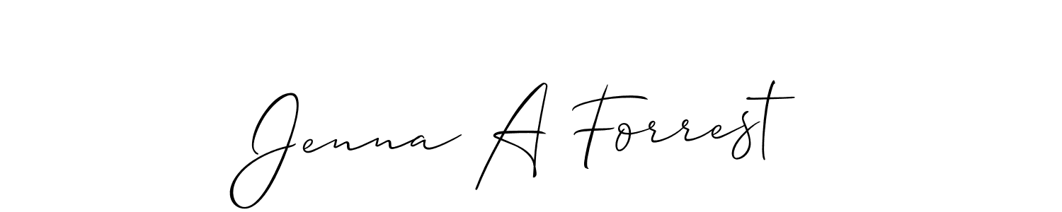 Also You can easily find your signature by using the search form. We will create Jenna A Forrest name handwritten signature images for you free of cost using Allison_Script sign style. Jenna A Forrest signature style 2 images and pictures png