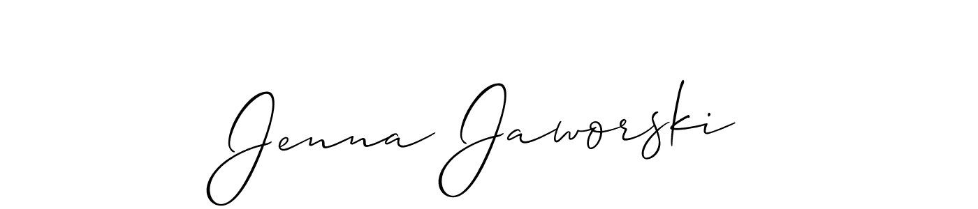 Create a beautiful signature design for name Jenna Jaworski. With this signature (Allison_Script) fonts, you can make a handwritten signature for free. Jenna Jaworski signature style 2 images and pictures png