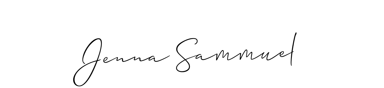 Make a beautiful signature design for name Jenna Sammuel. With this signature (Allison_Script) style, you can create a handwritten signature for free. Jenna Sammuel signature style 2 images and pictures png
