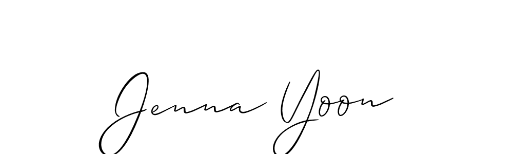 You should practise on your own different ways (Allison_Script) to write your name (Jenna Yoon) in signature. don't let someone else do it for you. Jenna Yoon signature style 2 images and pictures png
