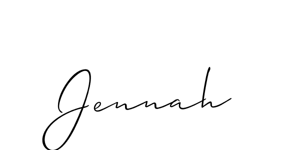 Design your own signature with our free online signature maker. With this signature software, you can create a handwritten (Allison_Script) signature for name Jennah. Jennah signature style 2 images and pictures png
