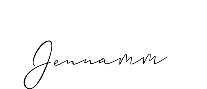 if you are searching for the best signature style for your name Jennamm. so please give up your signature search. here we have designed multiple signature styles  using Allison_Script. Jennamm signature style 2 images and pictures png