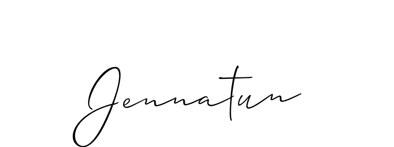 Create a beautiful signature design for name Jennatun. With this signature (Allison_Script) fonts, you can make a handwritten signature for free. Jennatun signature style 2 images and pictures png