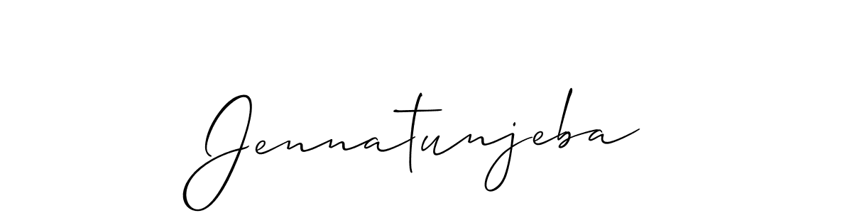 Also You can easily find your signature by using the search form. We will create Jennatunjeba name handwritten signature images for you free of cost using Allison_Script sign style. Jennatunjeba signature style 2 images and pictures png