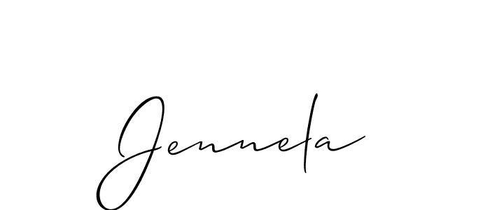 How to make Jennela signature? Allison_Script is a professional autograph style. Create handwritten signature for Jennela name. Jennela signature style 2 images and pictures png