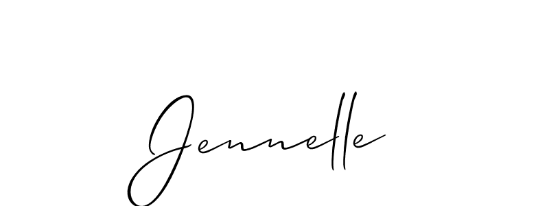How to make Jennelle name signature. Use Allison_Script style for creating short signs online. This is the latest handwritten sign. Jennelle signature style 2 images and pictures png