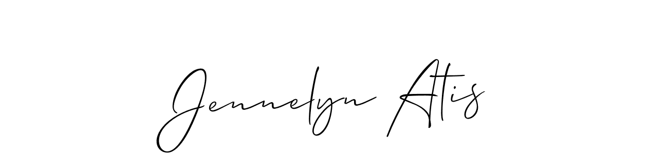 Make a beautiful signature design for name Jennelyn Atis. With this signature (Allison_Script) style, you can create a handwritten signature for free. Jennelyn Atis signature style 2 images and pictures png