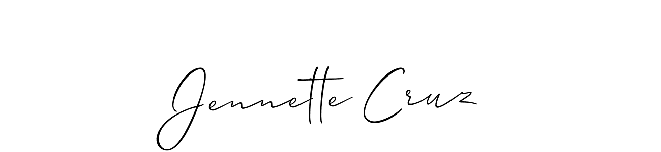 Use a signature maker to create a handwritten signature online. With this signature software, you can design (Allison_Script) your own signature for name Jennette Cruz. Jennette Cruz signature style 2 images and pictures png