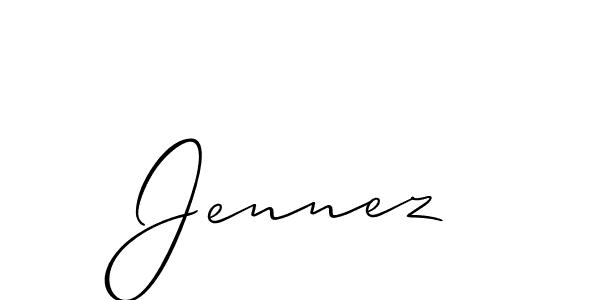 Make a beautiful signature design for name Jennez. With this signature (Allison_Script) style, you can create a handwritten signature for free. Jennez signature style 2 images and pictures png