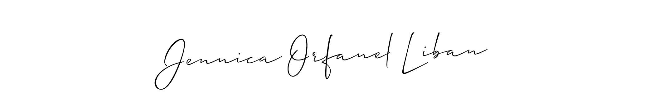 Once you've used our free online signature maker to create your best signature Allison_Script style, it's time to enjoy all of the benefits that Jennica Orfanel Liban name signing documents. Jennica Orfanel Liban signature style 2 images and pictures png