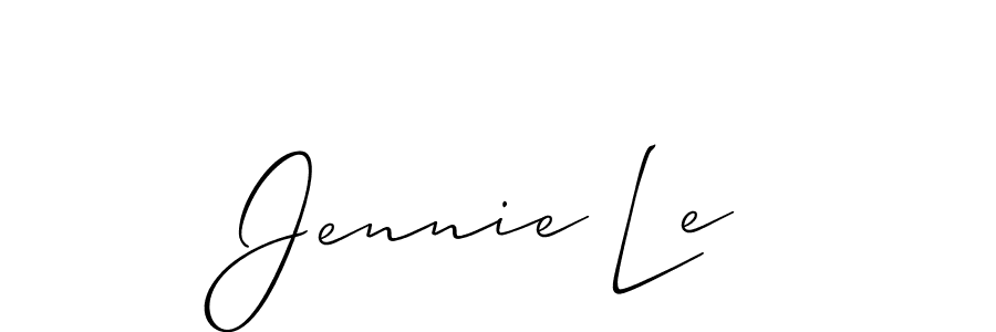 The best way (Allison_Script) to make a short signature is to pick only two or three words in your name. The name Jennie Le include a total of six letters. For converting this name. Jennie Le signature style 2 images and pictures png