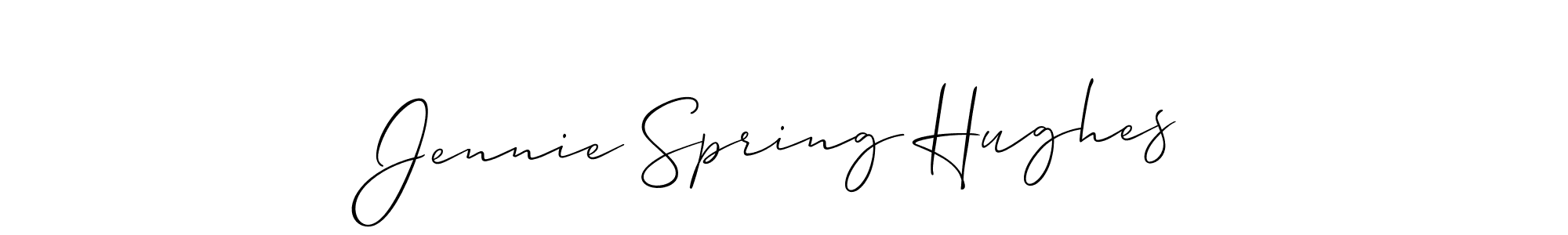 Make a beautiful signature design for name Jennie Spring Hughes. With this signature (Allison_Script) style, you can create a handwritten signature for free. Jennie Spring Hughes signature style 2 images and pictures png