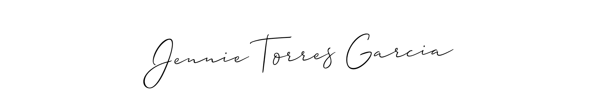 It looks lik you need a new signature style for name Jennie Torres Garcia. Design unique handwritten (Allison_Script) signature with our free signature maker in just a few clicks. Jennie Torres Garcia signature style 2 images and pictures png