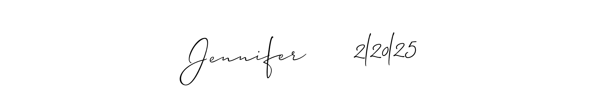 Create a beautiful signature design for name Jennifer      2l20l25. With this signature (Allison_Script) fonts, you can make a handwritten signature for free. Jennifer      2l20l25 signature style 2 images and pictures png