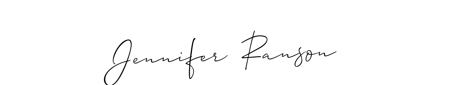 It looks lik you need a new signature style for name Jennifer  Ranson. Design unique handwritten (Allison_Script) signature with our free signature maker in just a few clicks. Jennifer  Ranson signature style 2 images and pictures png