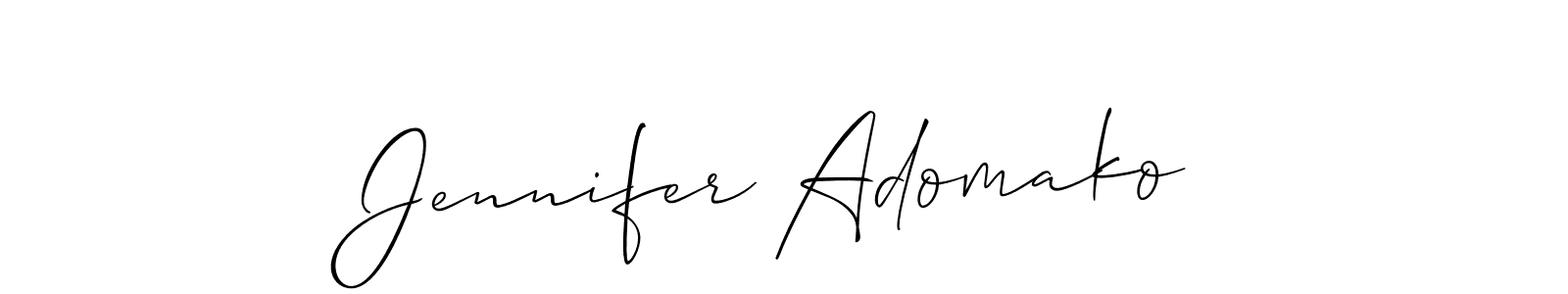 It looks lik you need a new signature style for name Jennifer Adomako. Design unique handwritten (Allison_Script) signature with our free signature maker in just a few clicks. Jennifer Adomako signature style 2 images and pictures png