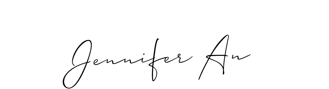 Use a signature maker to create a handwritten signature online. With this signature software, you can design (Allison_Script) your own signature for name Jennifer An. Jennifer An signature style 2 images and pictures png