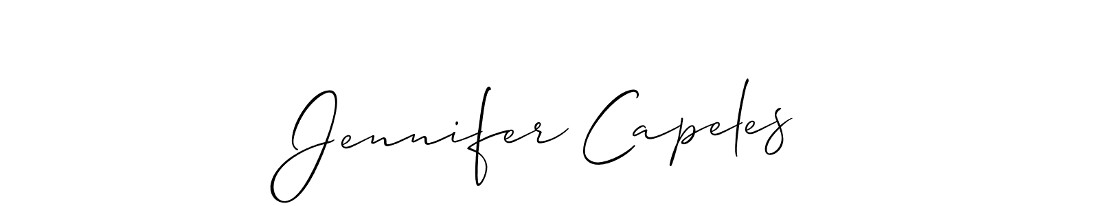 Allison_Script is a professional signature style that is perfect for those who want to add a touch of class to their signature. It is also a great choice for those who want to make their signature more unique. Get Jennifer Capeles name to fancy signature for free. Jennifer Capeles signature style 2 images and pictures png