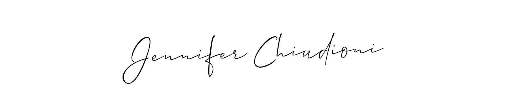 The best way (Allison_Script) to make a short signature is to pick only two or three words in your name. The name Jennifer Chiudioni include a total of six letters. For converting this name. Jennifer Chiudioni signature style 2 images and pictures png
