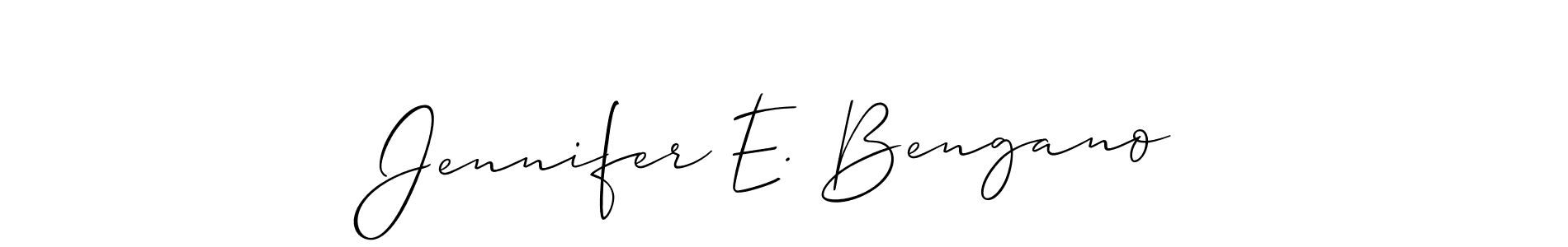 How to make Jennifer E. Bengano signature? Allison_Script is a professional autograph style. Create handwritten signature for Jennifer E. Bengano name. Jennifer E. Bengano signature style 2 images and pictures png