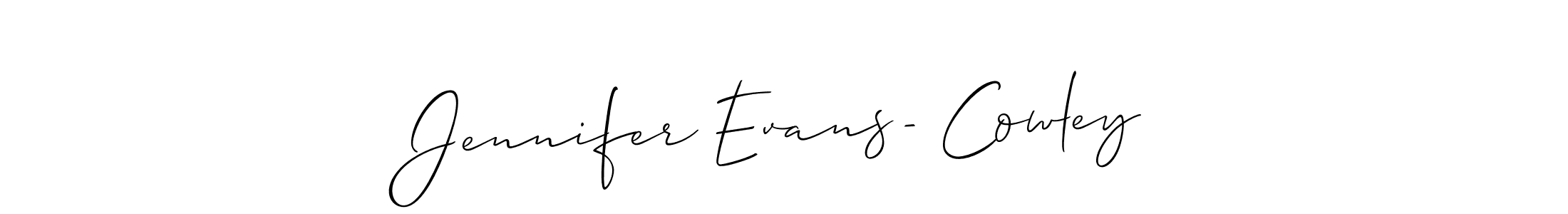 Create a beautiful signature design for name Jennifer Evans- Cowley. With this signature (Allison_Script) fonts, you can make a handwritten signature for free. Jennifer Evans- Cowley signature style 2 images and pictures png