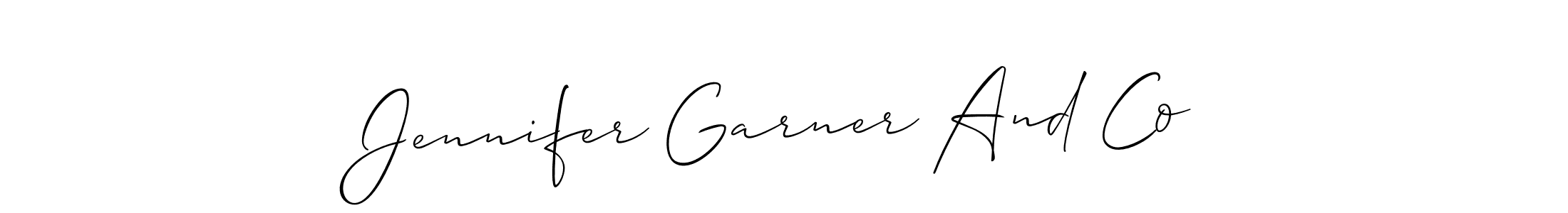 Similarly Allison_Script is the best handwritten signature design. Signature creator online .You can use it as an online autograph creator for name Jennifer Garner And Co. Jennifer Garner And Co signature style 2 images and pictures png