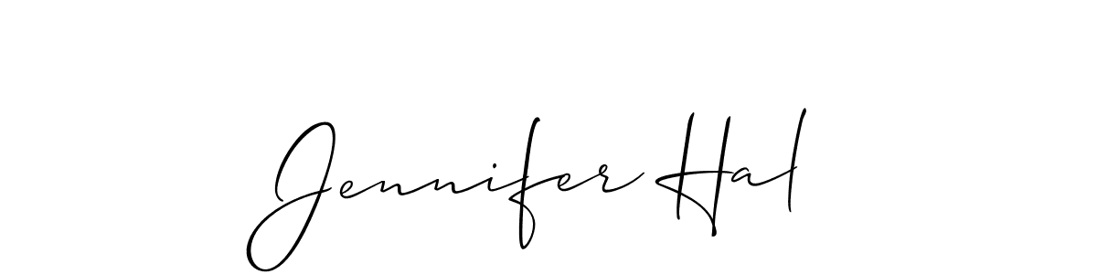 The best way (Allison_Script) to make a short signature is to pick only two or three words in your name. The name Jennifer Hal include a total of six letters. For converting this name. Jennifer Hal signature style 2 images and pictures png