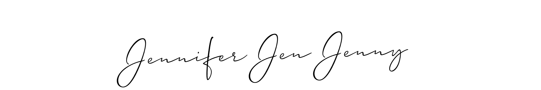 Allison_Script is a professional signature style that is perfect for those who want to add a touch of class to their signature. It is also a great choice for those who want to make their signature more unique. Get Jennifer Jen Jenny name to fancy signature for free. Jennifer Jen Jenny signature style 2 images and pictures png