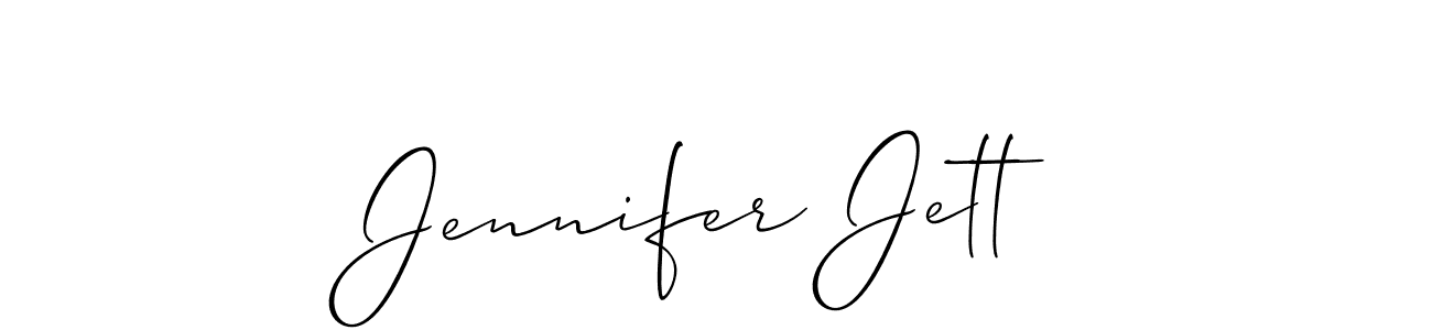 How to make Jennifer Jett name signature. Use Allison_Script style for creating short signs online. This is the latest handwritten sign. Jennifer Jett signature style 2 images and pictures png