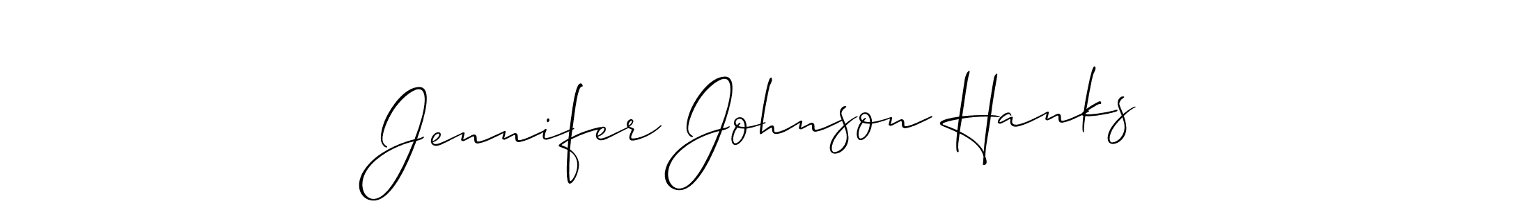 How to make Jennifer Johnson Hanks name signature. Use Allison_Script style for creating short signs online. This is the latest handwritten sign. Jennifer Johnson Hanks signature style 2 images and pictures png