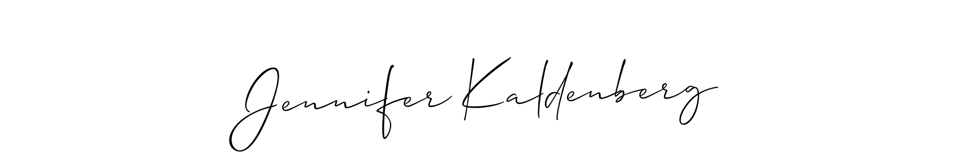 The best way (Allison_Script) to make a short signature is to pick only two or three words in your name. The name Jennifer Kaldenberg include a total of six letters. For converting this name. Jennifer Kaldenberg signature style 2 images and pictures png