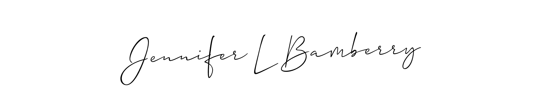 Jennifer L Bamberry stylish signature style. Best Handwritten Sign (Allison_Script) for my name. Handwritten Signature Collection Ideas for my name Jennifer L Bamberry. Jennifer L Bamberry signature style 2 images and pictures png